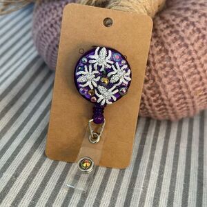 Creepy Crawley Sparkle Spider Badge Reel New Handmade